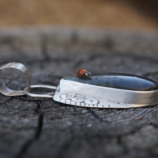 Silver Pendant with Labradorite